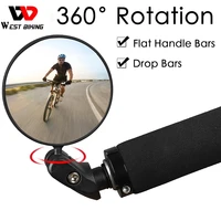 west biking bicycle rearview 360 rotate safety adjustable cycling rear view mtb road bicycle handlebar mirrors bike accessories