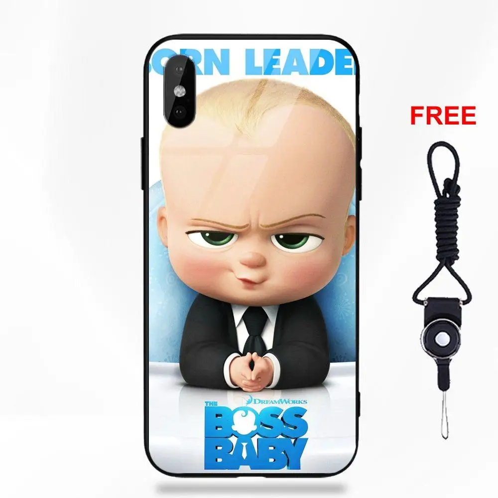 Movie The Boss Baby Мягкий ТПУ оправа закаленное стекло Чехлы для мобильных телефонов Apple