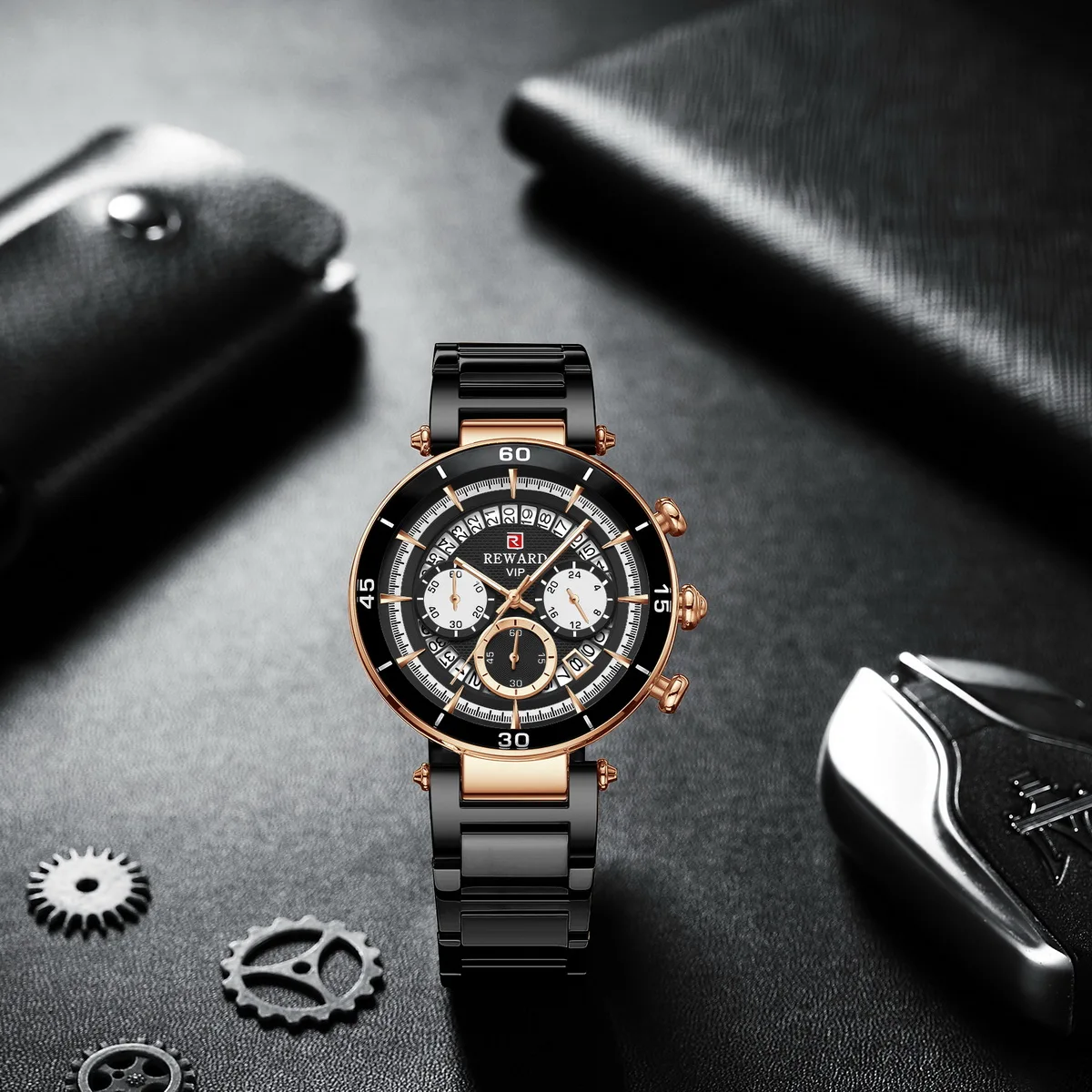 Часы наручные мужские с календарем спортивные роскошные повседневные модные