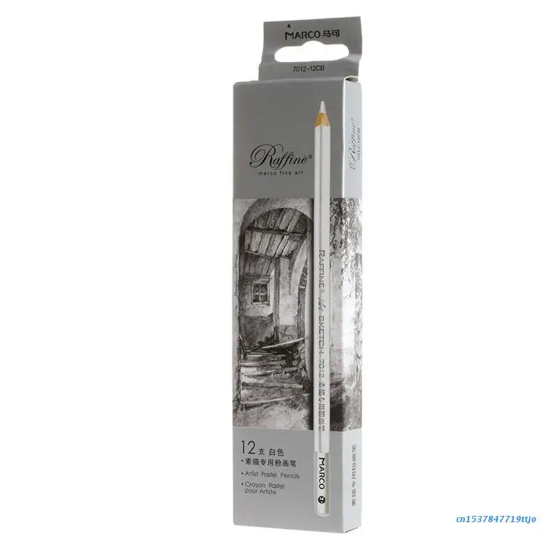 

583D 12pcs White Fine Art Drawing Non-toxic Base Pastel Pencils Set for artist Sketch