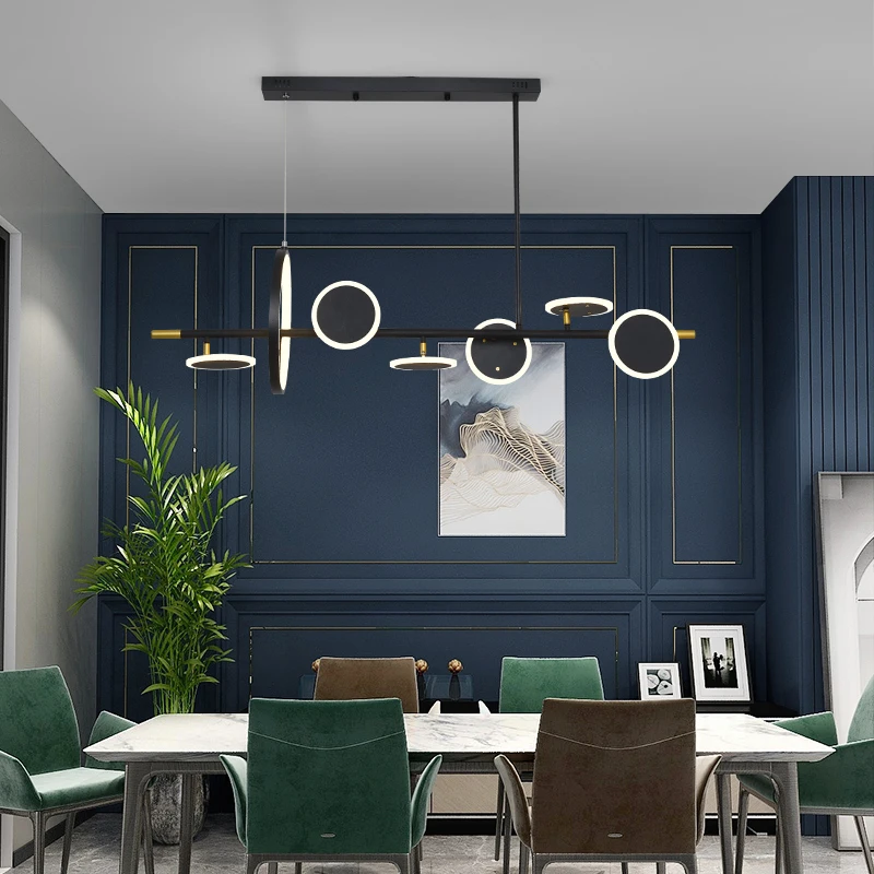 Online Semplice E Moderno Lampadario A Bracci Del LED Sala Da Pranzo Di Ferro Lungo Appeso Bar Ristorante Luce Lampada A Sospensione Creativo Montaggio Regolare 3 Colori