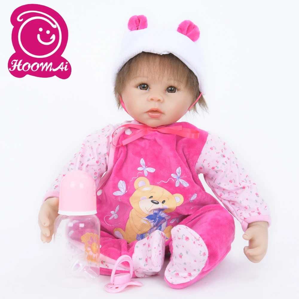 

18" Hot Sale Bebe Reborn Baby Doll Toy Cloth Body New Fashion Stuffed Realistic Lifelike Baby Doll 45CM Birthday Christmas Gifts