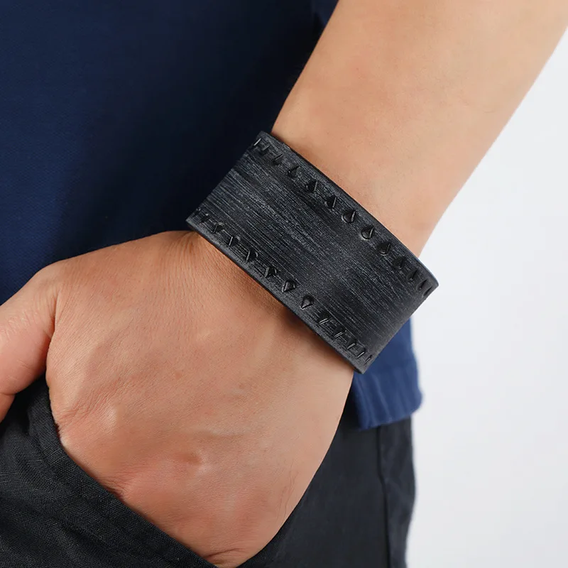 Браслет из натуральной кожи для мужчин и женщин в стиле панк | Украшения