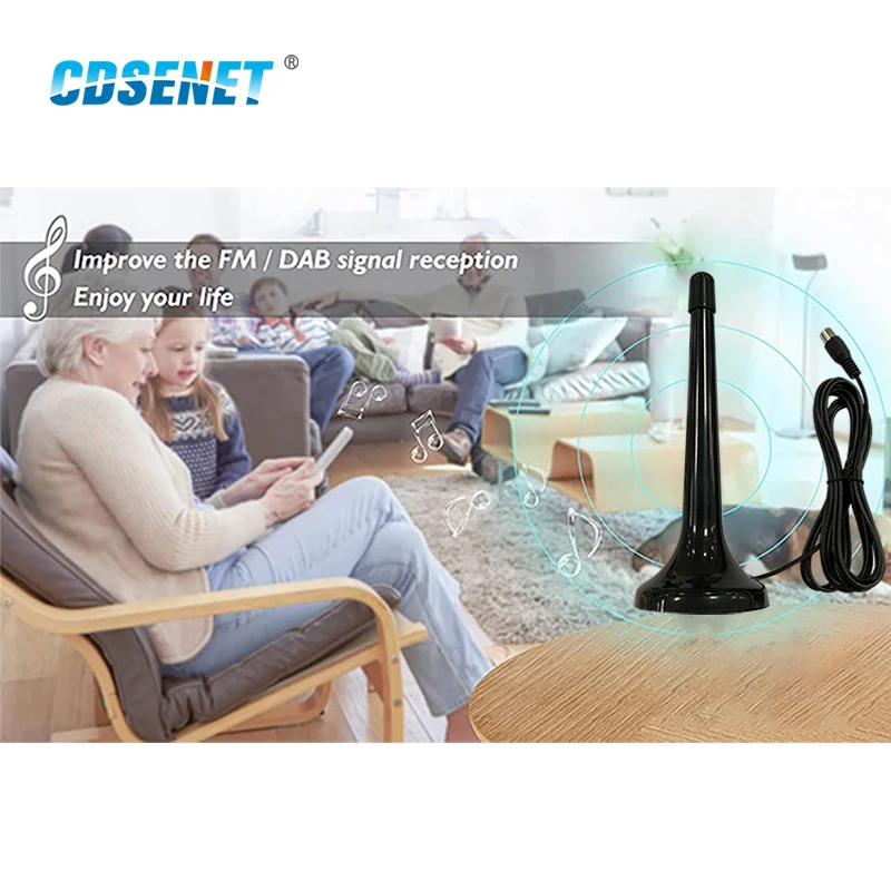 FM DAB Adjustable Magnetic Antenna 3dBi PAL Female PAL Male TXFM-XPL-300TV for Radio Office home