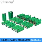 Аккумулятор Turmera 3S 12,6 в 4S 16,8 в 5S 21 в 6S 25 в VTC6, аккумулятор TUR18650VTC6 3000 мА  ч 30 А для отвертки 18 в
