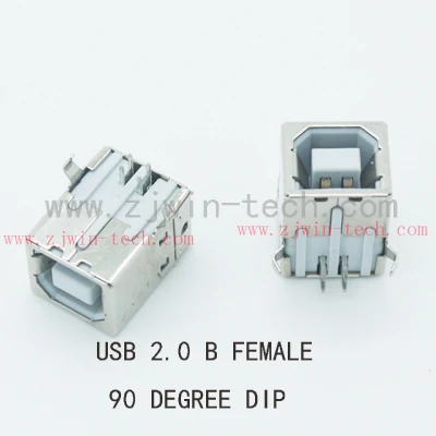 

Бесплатная доставка 10 шт./лот USB 2,0 jack Btype USB разъем мама 90 градусов DIP