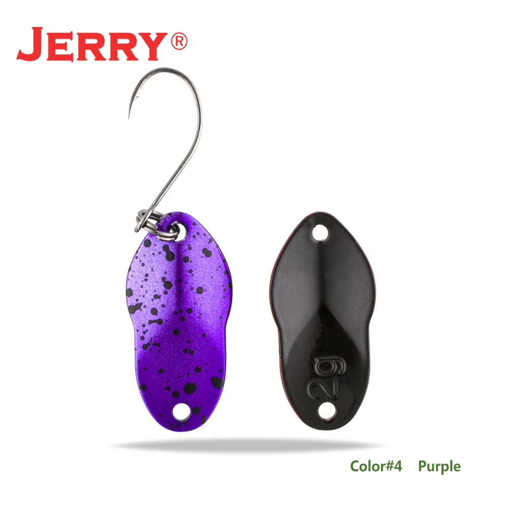 purple Jerry 2 г 3 г микро рыболовные приманки сверхлегкие латунные металлические жесткие приманки один крючок пресноводная зона форель Щука окунь ложка безделушка pesca - Цвет: purple