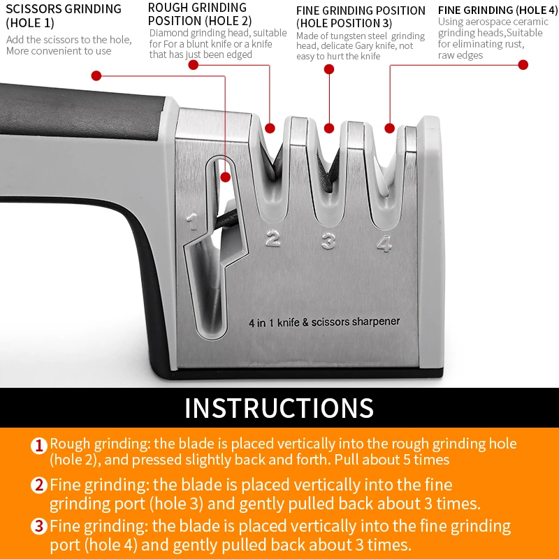 Точилка для ножей кухни удобная Заточная машина точильный камень аксессуары