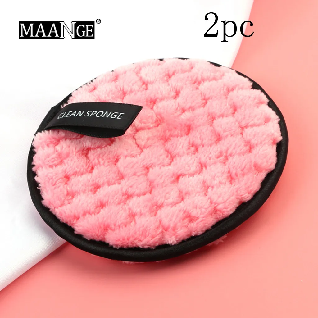 Pink MAANGE 2 шт микрофибры ткань патчи лицевые макияж спонж для снятия лица салфетки для снятия макияжа многоразовая двухслойная Очищающая салфетка инструмент L0805 - Цвет: Pink