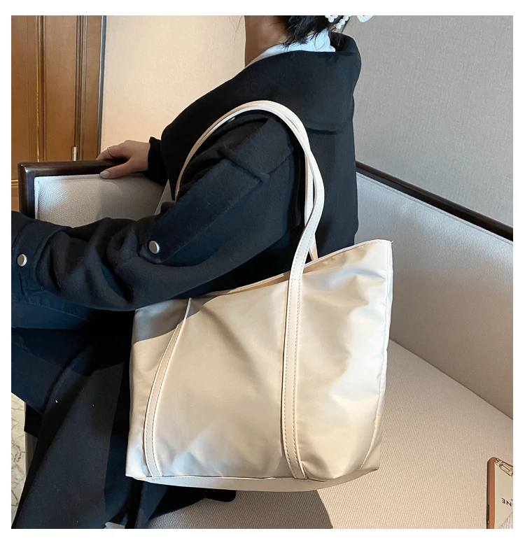 

Oxford Large Capacity Tote Bags For Women Casual Solild Color Handbag Top-handle Shopper Classic Women Simple Shoulder Book Bags