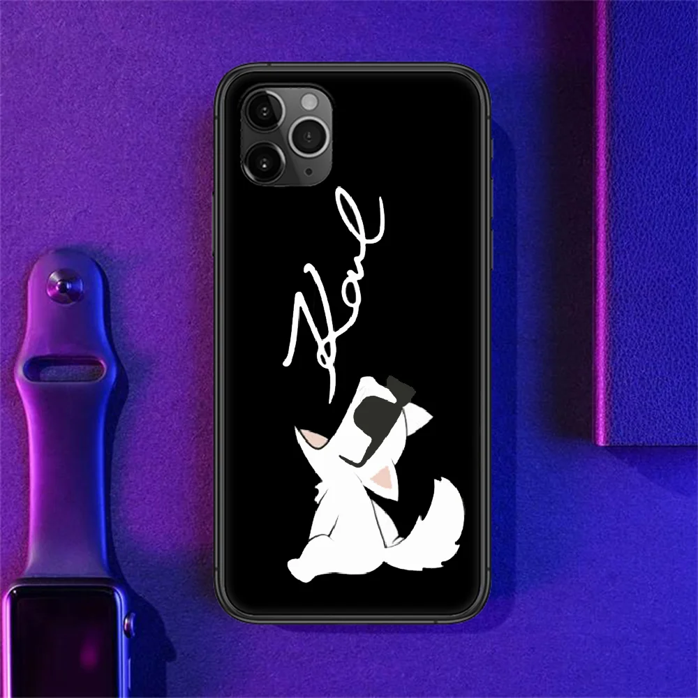 

Famous lagerfeld Phone Case Cover Hull For iphone 5 5s se 2 6 6s 7 8 12 mini plus X XS XR 11 PRO MAX black tpu waterproof pretty