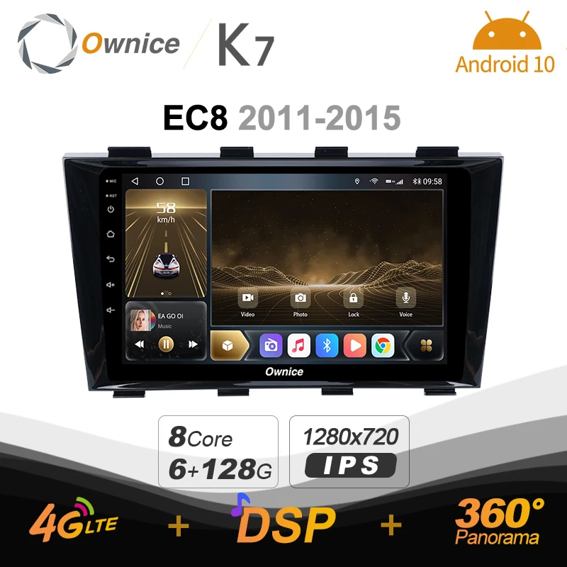 

K7 Ownice 6G Ram 128G Rom Android 10,0 автомобиль радио setero для Geely EC8 2011 - 2015 Авто аудио 360 панорама оптический 5G Wi-Fi
