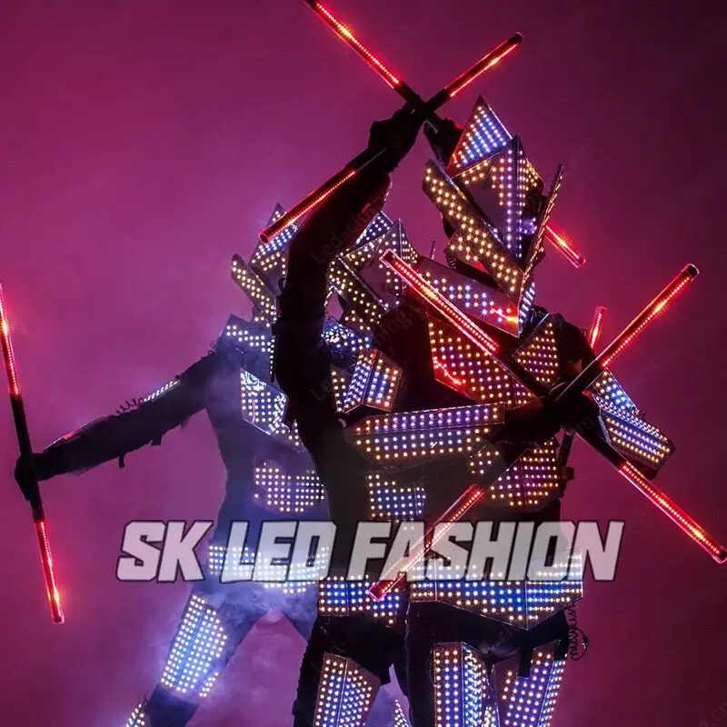 

Luminous samurai suit out of wine led costume scenic spot technology show bar cool ds