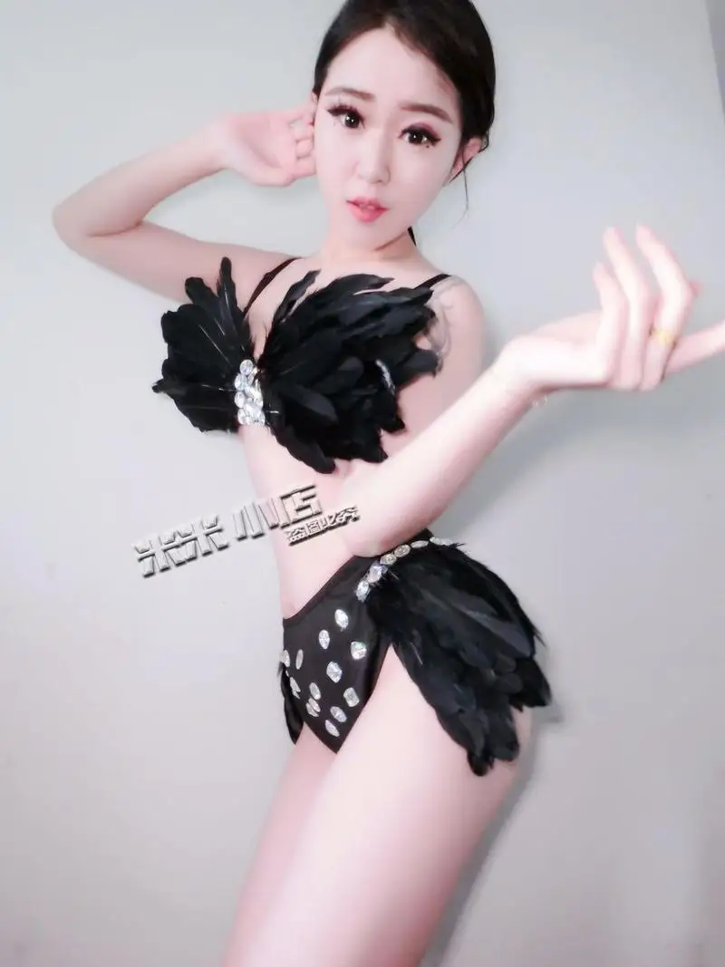 

Ds Costumes Sexy Feather Dj Female Singer Costume Performance Stage Costume Folk Dance Costume Adult Women Birthday Outfits 2020