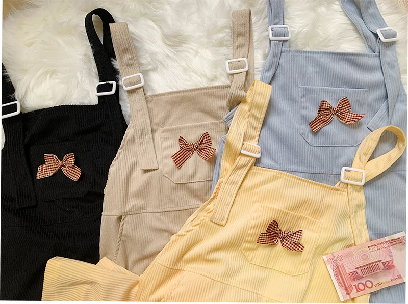 Женский вельветовый комбинезон на бретельках с милыми обезьянами прямые брюки