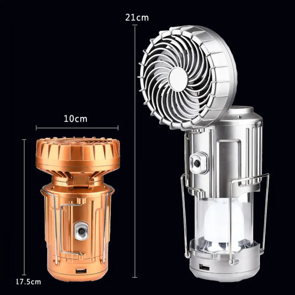 

Outdoor Camping 2 In 1 Multifunctional Lighting Electric Fan Tent Hanging Light Built-in Battery Summer Camping Fan Light