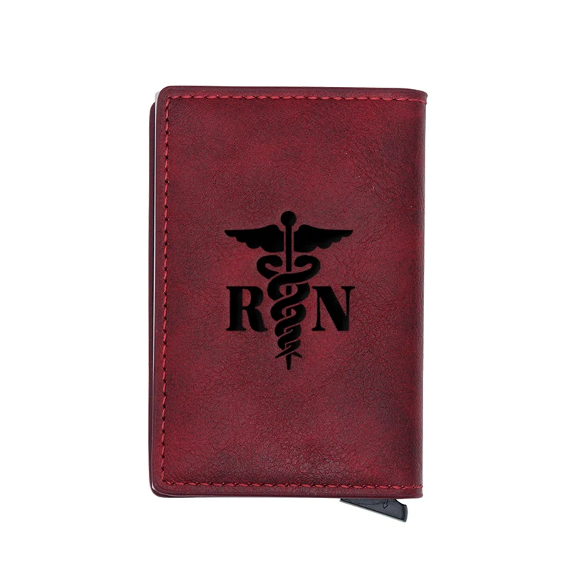

Classic Emergency Medical Technician Nurse Design Card Holder Wallets Women Rfid Leather Short Purse Slim Mini Wallet Money Bag