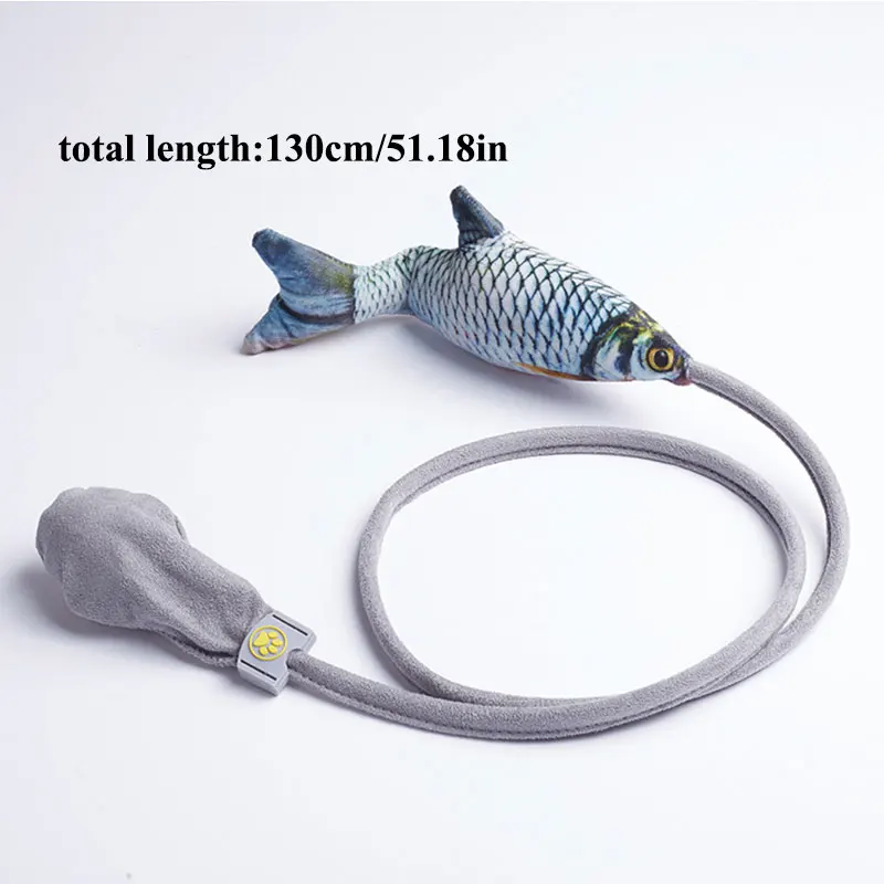 

Plush Fish Toys for Cats Chew Interactive Toys for Cats Moving Manually Press the Airbag Simulation Fish Pillow Doll with Catnip
