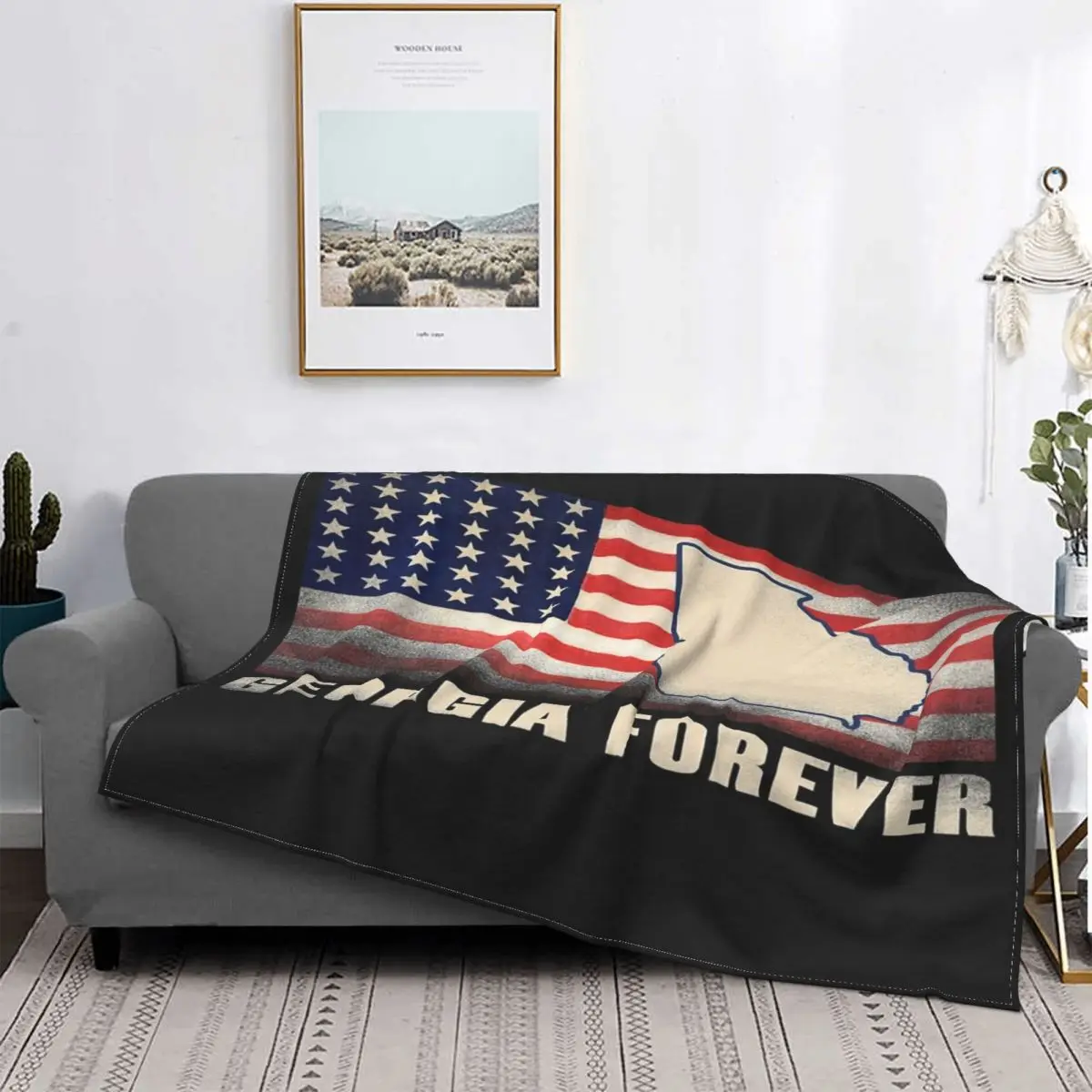 

Manta a cuadros para cama, para cama colcha, manta Kawaii para bebé, bandera estadounidense de Corea, Forever