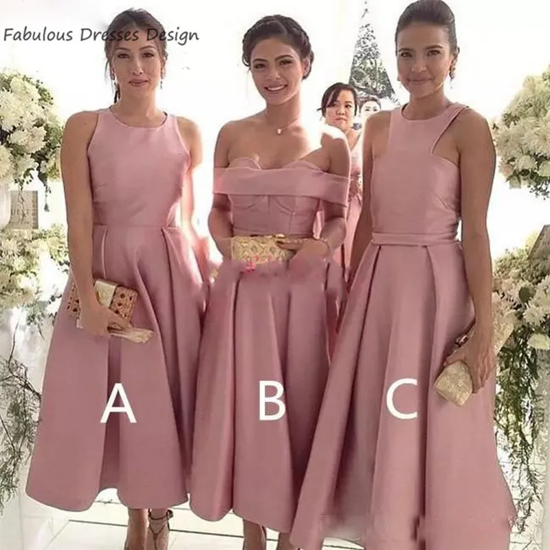 

Женское длинное атласное платье, элегантное розовое ТРАПЕЦИЕВИДНОЕ ПЛАТЬЕ подружки невесты, официальное платье до щиколотки, для свадебно...