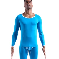 men thermal underwear long jhons basic colorful thermo tops buttoms thin clothes sets