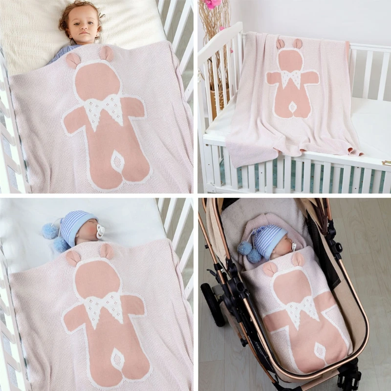 

K3NE Baby Blankets Knitted Newborn Bedding Wrap Boys Girls Receiving Blanket Quilts