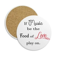 shakespeare music be the food of love ceramic coaster cup mug holder absorbent stone for drinks 2pcs gift