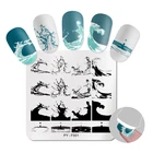Квадратные штамповочные пластины PICT YOU, из нержавеющей стали, серии волны, трафареты для ногтей, аксессуары для дизайна ногтей, F001