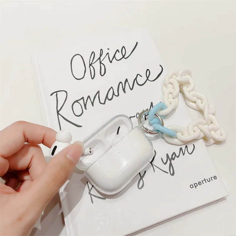 

White Chains Bracelet Transparent Apple AirPods 1 / 2 / 3 Pro Case Cover IPhone Earbuds Accessories Airpod Case Air Pods Case