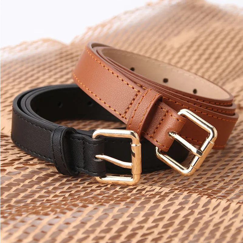 

Luxury Waist Belt Lady Jeans Apparel Accessories PU Band Female Metal Square Buckle Waistband Women