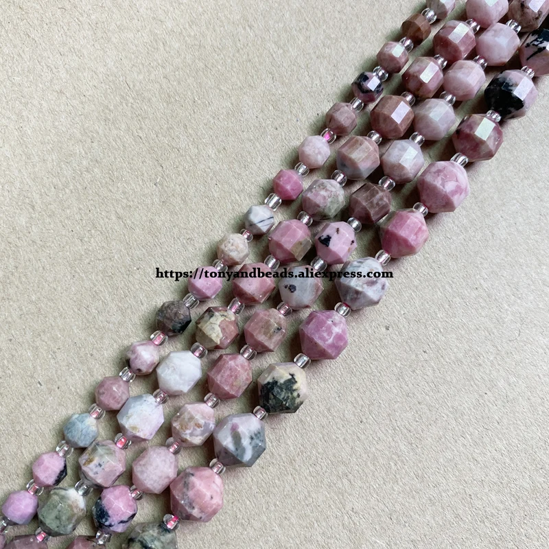 

2lots more 10% off ! Semi-precious Stone American Football Faceted AA Quality Xinjiang Rhodonite 7" Round Loose Beads 6 8 10 mm