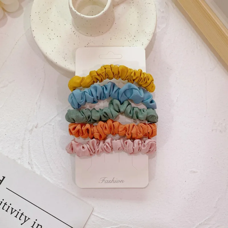 

Korea Solid Color Fabric Hair Bands Elastic Large Intestine Hair Rope Ponytail Holder Headwear Hair Accessories For Girls