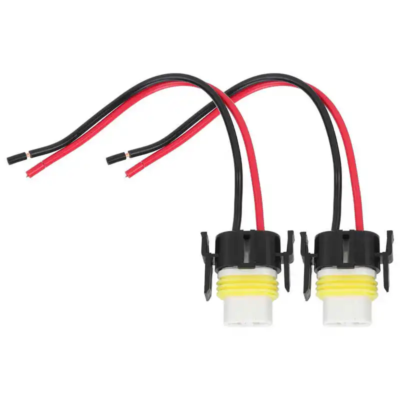 

2Pcs H11 Ceramic Female Adapter Socket 2 Pin 2 Hole Wiring Harness Connector Replacement 1mm² 12-24V