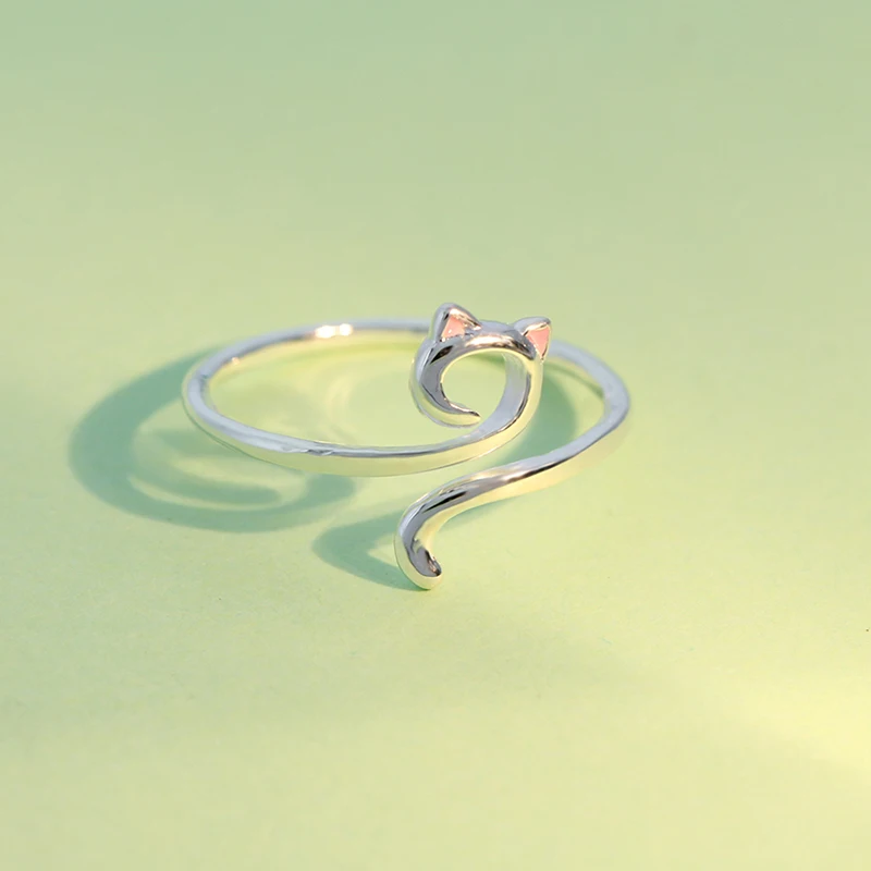 Женское кольцо для кошек Trustdavis однотонное ювелирное изделие из 100% настоящего