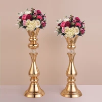 10 pcs gold flower rack 4550 cm tall candle holder wedding table centerpieces vase decoration event party road lead