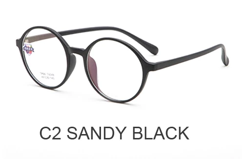 C2 SANDY BLACK Ретро круглые очки маленькие очки для лица корейский черный стиль BSX8048 Свет Tr90 оптическая рамка может сделать близорукость очки - Цвет оправы: C2 SANDY BLACK