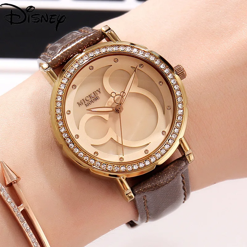 

Disney Mickey Women's Watch Leather Belt Women's Watch Fashion Trend Quartz Watch Disney Women's Watch