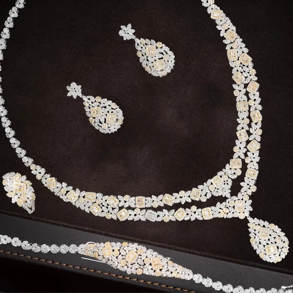 4 шт. Женские Ювелирные наборы с фианитами|Ювелирные наборы| |