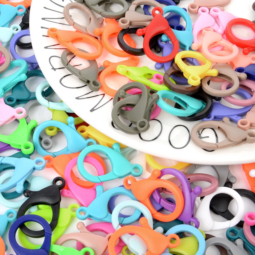 20Pcs/Lot 2 Sizes 25 Colors Mixed Classic Plastic Lobster Clasp Keychain Hooks End Connectors for DIY Jewelry Making Accessories | Украшения