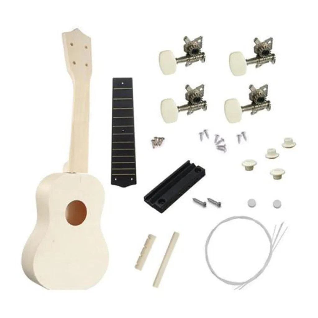 

21 inches Hot Sale Ukulele Hawaii Guitar DIY Kit Wooden Musical Instrument Beginner Kids Birthday Gift Ukulele model Decor S5