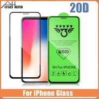 pinzheng 20d tempered glass for iphone 6 7 8 plus x xr xs max full cover glass for iphone 6 7 8 plus x xr screen protector film