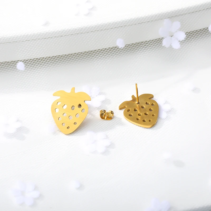 Модные милые миниатюрные фрукты Клубника Серьги для девушек Женские