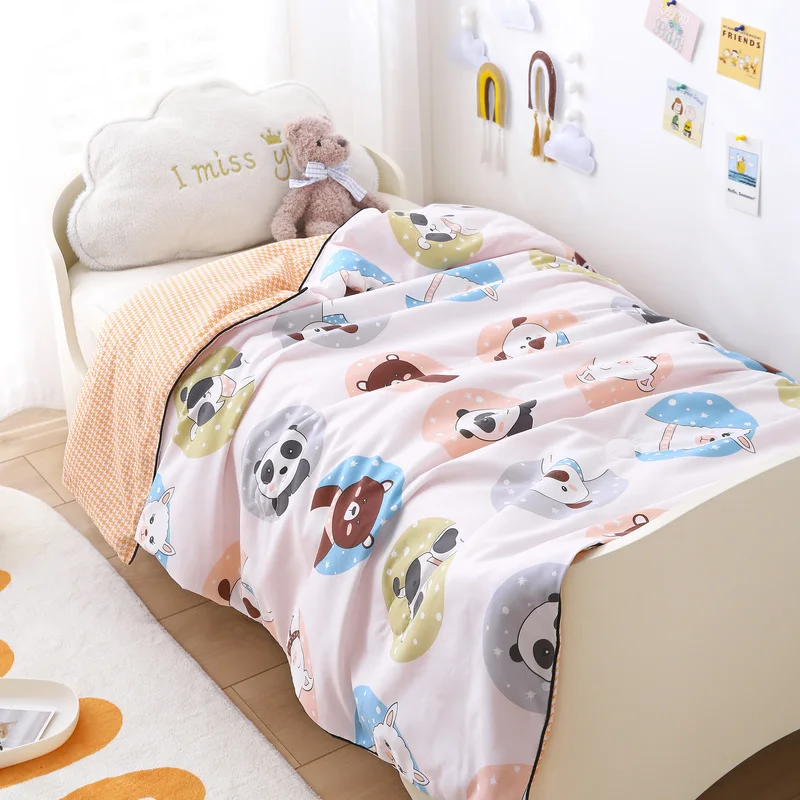 2021 New Washed Cotton Printed Flower Children's Summer Quilt  Is Soft And Comfortable, And Can Machine 120 * 150cm