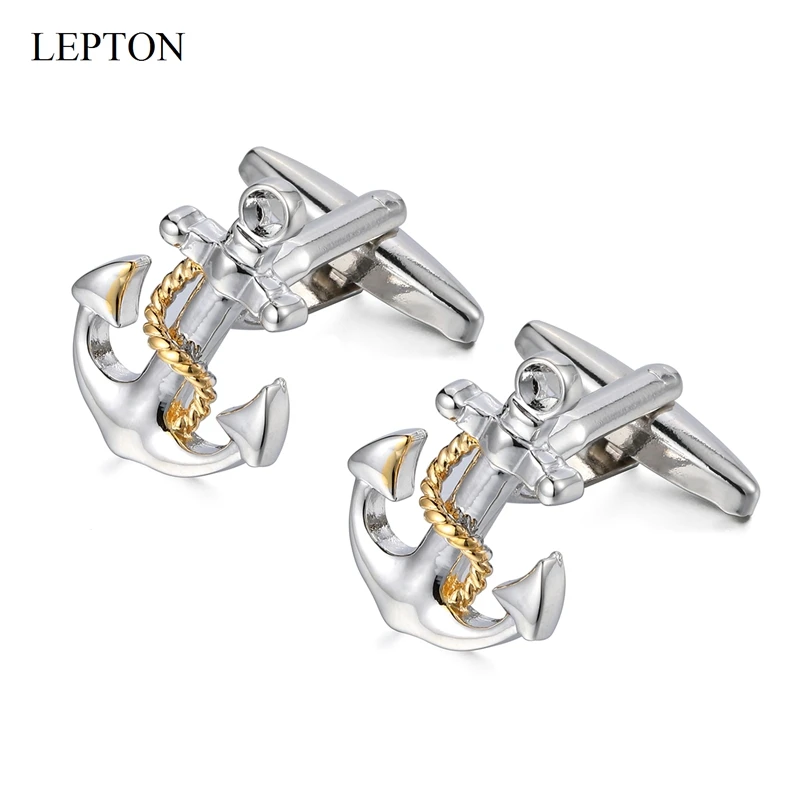 

Hot Sale Anchor Cufflinks For Men Shirt Business Wedding Lepton Classic Nautical Anchor USN Navy Cuff links Drop Shipping