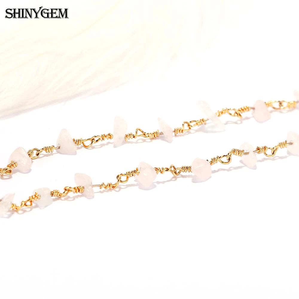 Ожерелья ShinyGem женские с натуральным белым опалом модные цепи драгоценным камнем