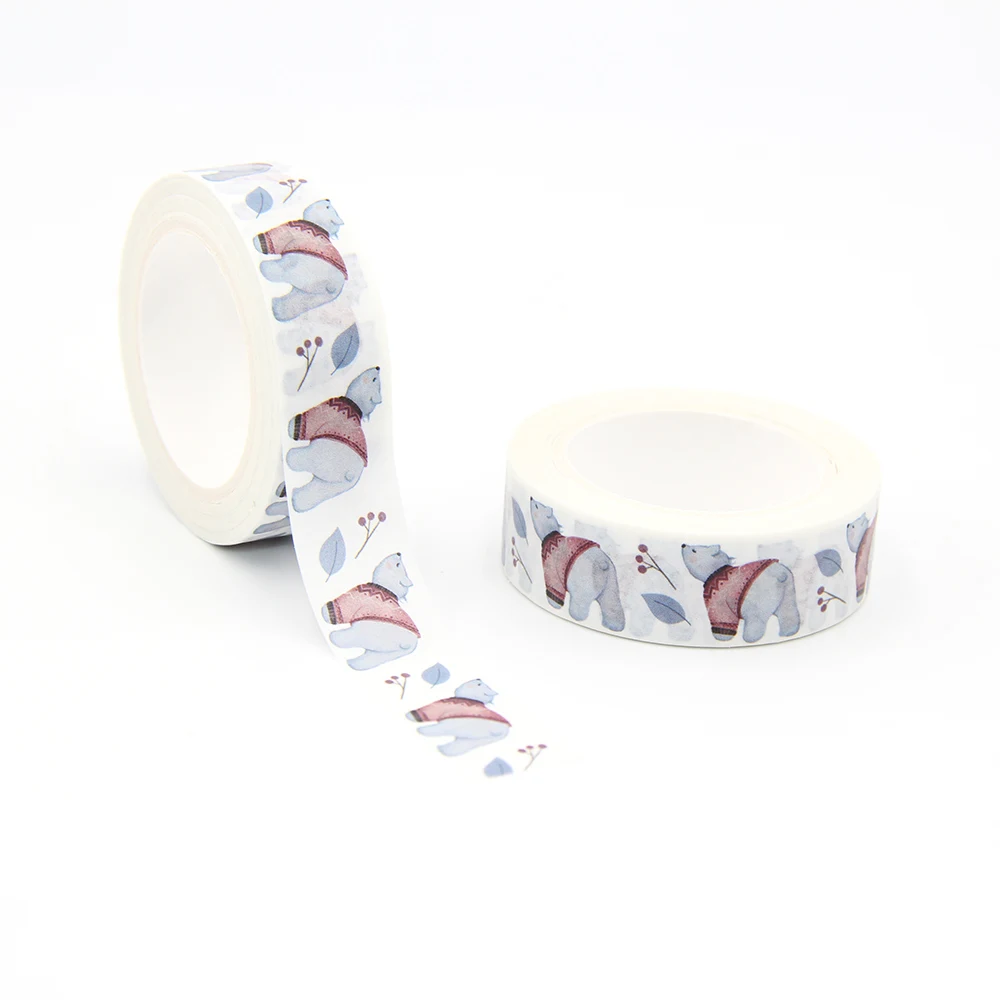 

2021 NEW 1PC 15mm x 10m Bear Leaves Washi Tape Scrapbook Paper Masking Adhesive Washi Tape masking tape scrapbooking