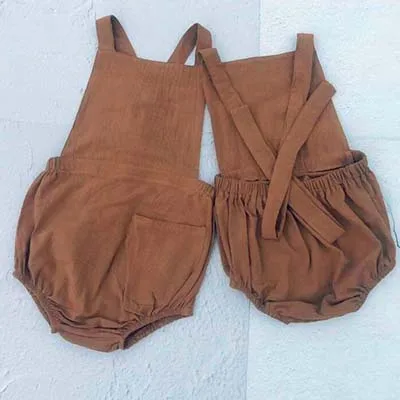 CX12 brown Японский и корейский детский льняной комбинезон для маленьких мальчиков и девочек, осенний комбинезон для мальчиков - Цвет: CX12 brown
