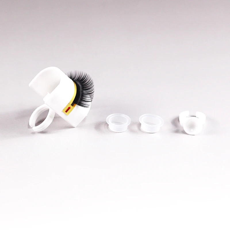 U Shape Eyelash Extension Strip Pallet With Eyelash Glue Ring Set Lash Adhesive Holder And Eyelashes Stand eyelashes flower strip storage camellia graft pallet lash holder for eyelash extension individual lash volume display stand tool