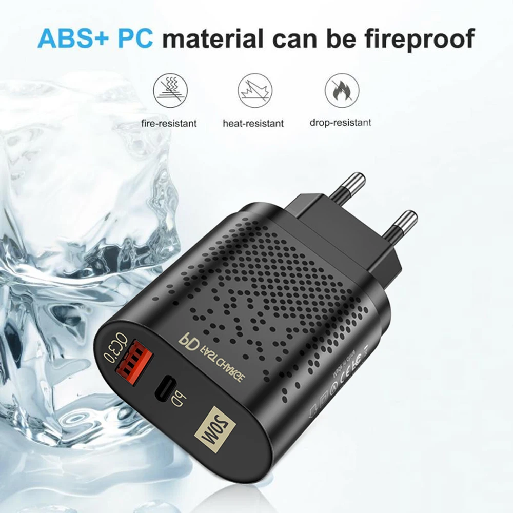40W QC3.0 PD3.0 Type C Quick USB Charger For Huawei Nova 5T Macbook Pro iPhone 12 8 Plus Samsung A71 Redmi 9 Phone Fast Charging | Мобильные