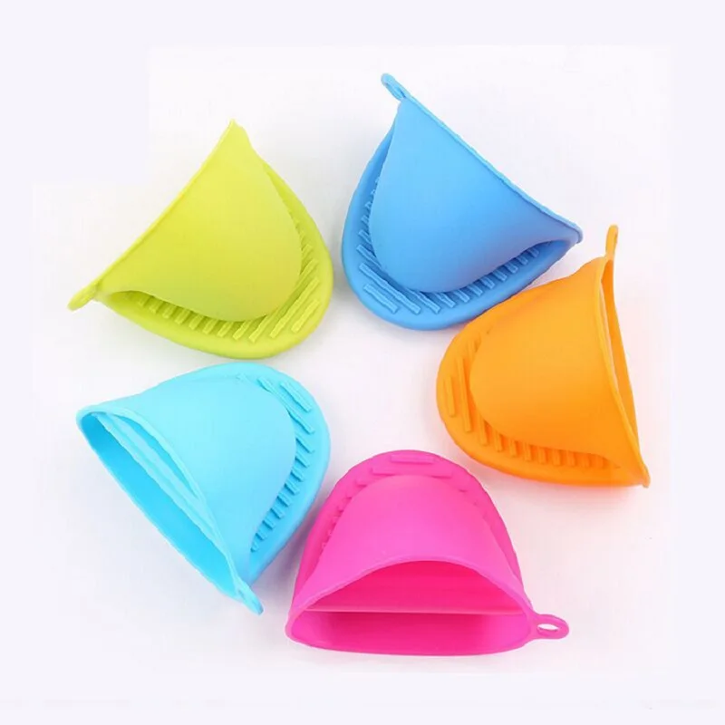 

Silicone Gloves Food Grade Microwave Heat Insulation Hand Clips Candy Color Thickened High Temperature Anti-scalding Oven Gloves